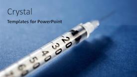  Presentation with syringe - Slides with closeup-of-a-syringe background and a light blue colored foreground