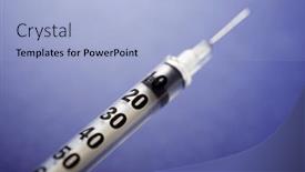  Presentation with syringe - PPT layouts having closeup-of-a-syringe background and a light blue colored foreground