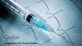  Presentation with syringe - Theme featuring closeup-of-a-syringe background and a light blue colored foreground