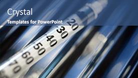  Presentation with medication - PPT layouts with closeup-of-a-syringe background and a ocean colored foreground