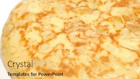  Presentation with tortilla - Audience pleasing slide set consisting of closeup of a typical spanish tortilla de patatas backdrop and a yellow colored foreground