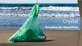  Presentation with plastic bag - Beautiful slides featuring closeup-of-a-used-green backdrop and a teal colored foreground