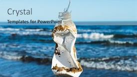  Presentation with fish ocean - Amazing PPT layouts having closeup-of-a-used-plastic backdrop and a light blue colored foreground