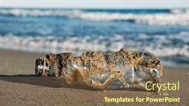  Presentation with plastic bottle - Presentation design with closeup-of-a-used-plastic background and a violet colored foreground