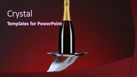  Presentation with banquet server hand tray - Slide deck having closeup-of-a-waiters-hand background and a wine colored foreground