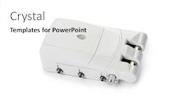  Presentation with door lock system - Presentation theme featuring closeup-of-a-white-door background and a white colored foreground