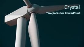  Presentation with renewable energy - Theme having eolienne - closeup of a windmill background and a navy blue colored foreground