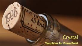  Presentation with wine - Audience pleasing presentation design consisting of closeup-of-a-wine-cork backdrop and a tawny brown colored foreground