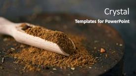  Presentation with measuring - Presentation design consisting of closeup-of-a-wooden-measuring background and a tawny brown colored foreground