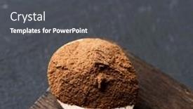  Presentation with spoon - Theme having closeup-of-a-wooden-spoon background and a dark gray colored foreground