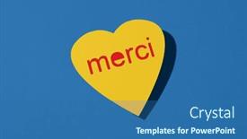  Presentation with thank - Presentation theme with closeup-of-a-yellow-heart background and a ocean colored foreground