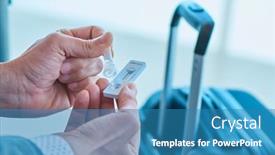  Presentation with antigen test - Beautiful slide deck featuring closeup-of-a-young-businessman backdrop and a teal colored foreground