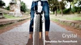  Presentation with road bike - Colorful slide set enhanced with the via appia antica backdrop and a violet colored foreground