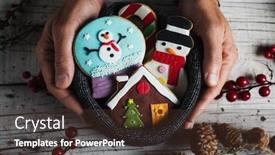  Presentation with gingerbread man - Beautiful PPT layouts featuring closeup-of-a-young-caucasian backdrop and a tawny brown colored foreground