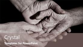  Presentation with old young - Slide set featuring closeup-of-a-young-caucasian background and a gray colored foreground