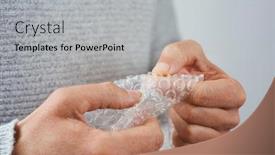  Presentation with bubble - Theme enhanced with closeup-of-a-young-caucasian background and a light gray colored foreground