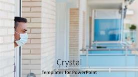  Presentation with surgical - Colorful PPT layouts enhanced with closeup-of-a-young-caucasian backdrop and a light blue colored foreground