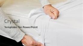  Presentation with mattress - Audience pleasing slide set consisting of closeup-of-a-young-caucasian backdrop and a light gray colored foreground