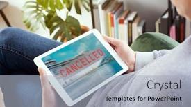  Presentation with cruise ship - Theme having closeup-of-a-young-caucasian background and a light gray colored foreground