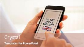  Presentation with english - Amazing theme having closeup-of-a-young-caucasian backdrop and a coral colored foreground