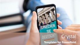  Presentation with german - Beautiful presentation featuring closeup-of-a-young-caucasian backdrop and a coral colored foreground