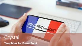  Presentation with french speaking countries - Audience pleasing PPT layouts consisting of closeup-of-a-young-caucasian backdrop and a coral colored foreground