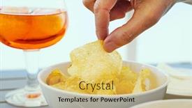  Presentation with snacks - Slide deck featuring closeup-of-a-young-caucasian background and a yellow colored foreground