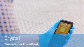  Presentation with latex gloves - Amazing slide deck having closeup-of-a-young-caucasian backdrop and a teal colored foreground