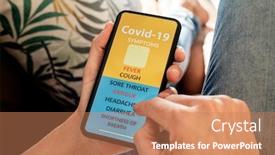  Presentation with symptoms - Theme featuring closeup-of-a-young-caucasian background and a coral colored foreground