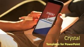  Presentation with dutch - Amazing PPT theme having closeup-of-a-young-caucasian backdrop and a tawny brown colored foreground