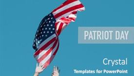  Presentation with united states flag - Presentation theme with closeup-of-a-young-caucasian background and a teal colored foreground