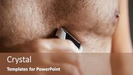  Presentation with bathroom - Presentation theme having closeup-of-a-young-caucasian background and a tawny brown colored foreground