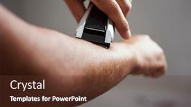  Presentation with bathroom - PPT theme consisting of closeup-of-a-young-caucasian background and a tawny brown colored foreground