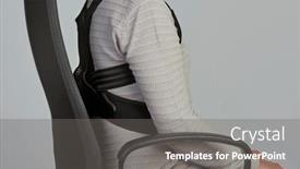  Presentation with posture - Presentation design featuring closeup-of-a-young-caucasian background and a gray colored foreground