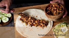  Presentation with red onion - PPT layouts enhanced with closeup-of-a-young-caucasian background and a coral colored foreground