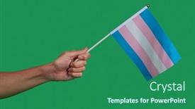  Presentation with transgender pride - Colorful PPT theme enhanced with closeup-of-a-young-caucasian backdrop and a ocean colored foreground