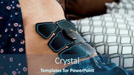  Presentation with electrical stimulation - PPT layouts enhanced with closeup-of-a-young-caucasian background and a ocean colored foreground