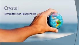  Presentation with ocean - Audience pleasing presentation consisting of closeup-of-a-young-caucasian backdrop and a sky blue colored foreground