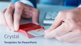  Presentation with front desk - Beautiful slides featuring closeup-of-a-young-caucasian backdrop and a sky blue colored foreground