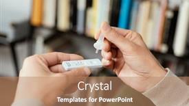  Presentation with antigen test - Slide deck enhanced with closeup-of-a-young-caucasian background and a coral colored foreground