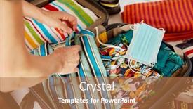  Presentation with long sleeve - Slide set with closeup-of-a-young-caucasian background and a coral colored foreground