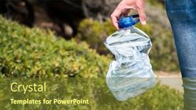  Presentation with plastic bottle - Theme with closeup-of-a-young-caucasian background and a tawny brown colored foreground