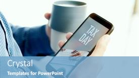  Presentation with tax day - Audience pleasing PPT theme consisting of closeup-of-a-young-caucasian backdrop and a teal colored foreground