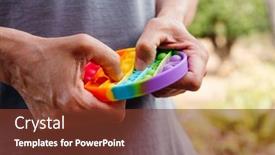  Presentation with outdoors - Audience pleasing presentation design consisting of closeup-of-a-young-caucasian backdrop and a  colored foreground