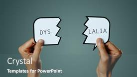  Presentation with balloon - Presentation with closeup-of-a-young-caucasian background and a  colored foreground