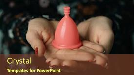  Presentation with close up of young girls - Presentation theme featuring closeup-of-a-young-caucasian background and a tawny brown colored foreground