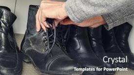  Presentation with closet - Beautiful slide set featuring closeup-of-a-young-caucasian backdrop and a dark gray colored foreground