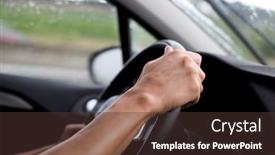  Presentation with rainy day - Presentation theme with closeup of a young caucasian man driving a car in a rainy day background and a tawny brown colored foreground