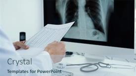  Presentation with chest - PPT theme featuring closeup-of-a-young-doctor background and a lemonade colored foreground