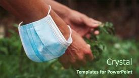  Presentation with organic - Audience pleasing presentation theme consisting of closeup-of-a-young-farmer backdrop and a tawny brown colored foreground